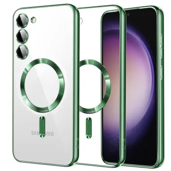 Калъф за Samsung Galaxy S23 - Luxury Crystal MagSafe - Светло зелен