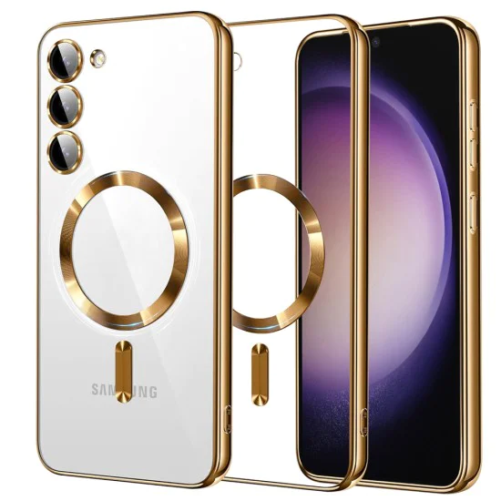Калъф за Samsung Galaxy S23 - Luxury Crystal MagSafe - Златен