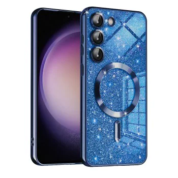 Калъф за Samsung Galaxy S23 - Luxury Glitter MagSafe - Deep Blue