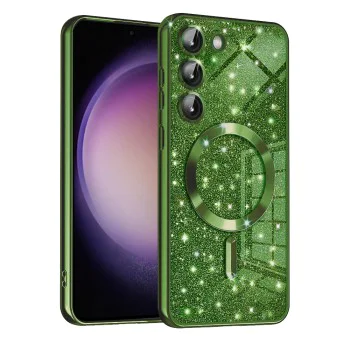 Калъф за Samsung Galaxy S23 - Luxury Glitter MagSafe - Deep Green