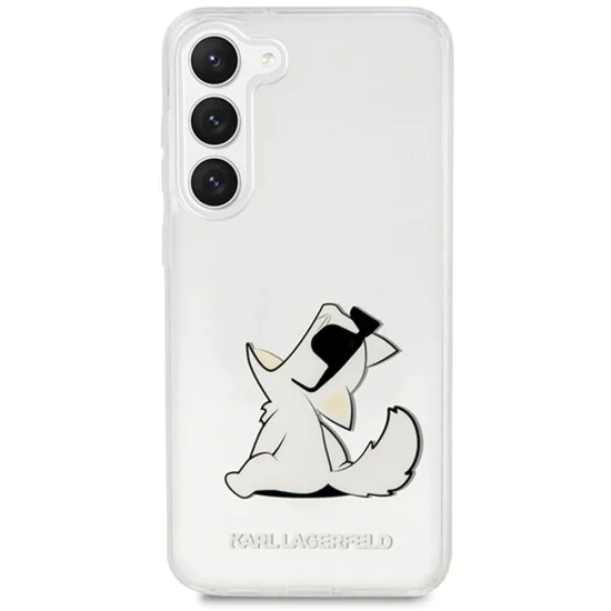 Калъф за Samsung Galaxy S23 Plus - Karl Lagerfeld Hardcase Transparent (KLHCHCS23MCFNRC) - Choupette Fun