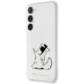 Калъф за Samsung Galaxy S23 Plus - Karl Lagerfeld Hardcase Transparent (KLHCHCS23MCFNRC) - Choupette Fun