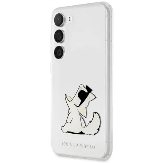 Калъф за Samsung Galaxy S23 Plus - Karl Lagerfeld Hardcase Transparent (KLHCHCS23MCFNRC) - Choupette Fun