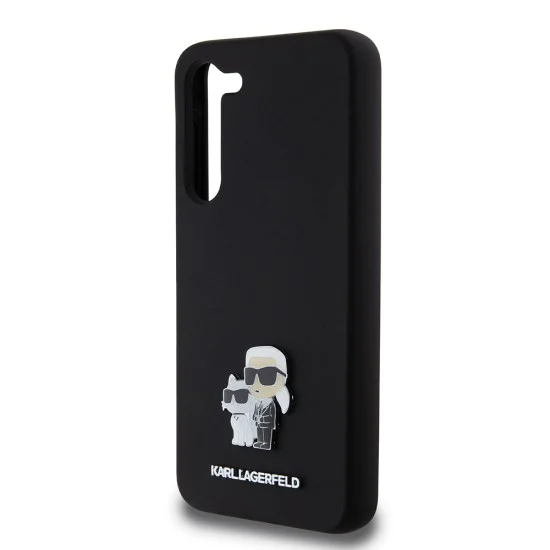 Калъф за Samsung Galaxy S23 Plus - Karl Lagerfeld Silicone (KLHCHCS23MSMHMHKCNPK) - Karl&Choupette Metal Pin