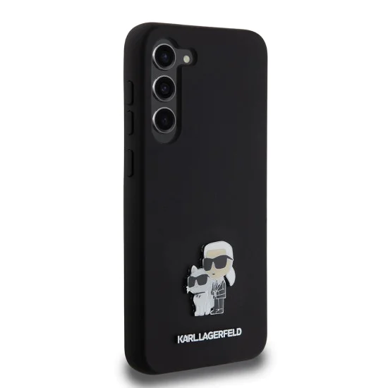 Калъф за Samsung Galaxy S23 Plus - Karl Lagerfeld Silicone (KLHCHCS23MSMHMHKCNPK) - Karl&Choupette Metal Pin
