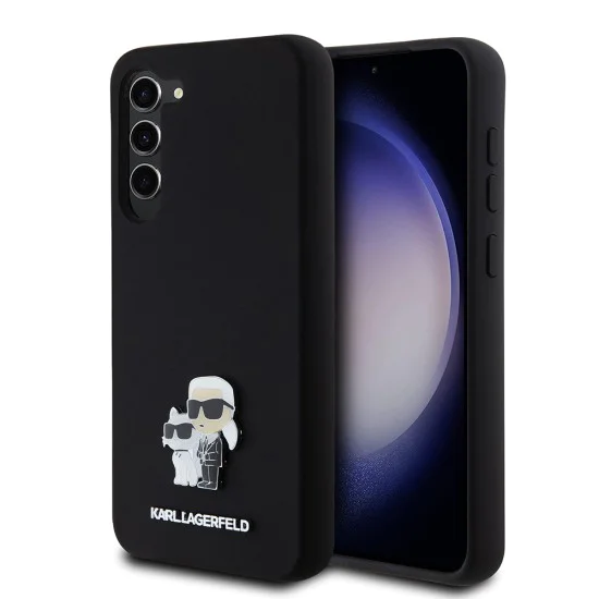 Калъф за Samsung Galaxy S23 Plus - Karl Lagerfeld Silicone (KLHCHCS23MSMHMHKCNPK) - Karl&Choupette Metal Pin