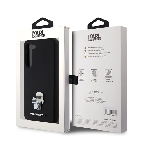 Калъф за Samsung Galaxy S23 Plus - Karl Lagerfeld Silicone (KLHCHCS23MSMHMHKCNPK) - Karl&Choupette Metal Pin