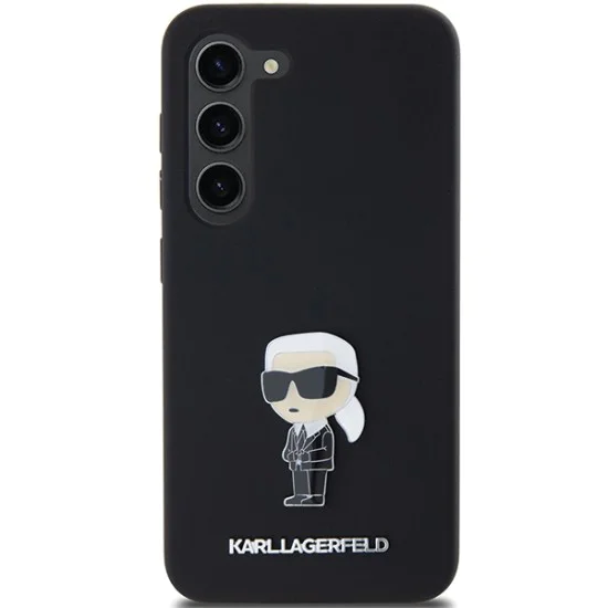 Калъф за Samsung Galaxy S23 Plus - Karl Lagerfeld Silicone (KLHCHCS23MSMHMHKKNPK) - Ikonik Metal Pin