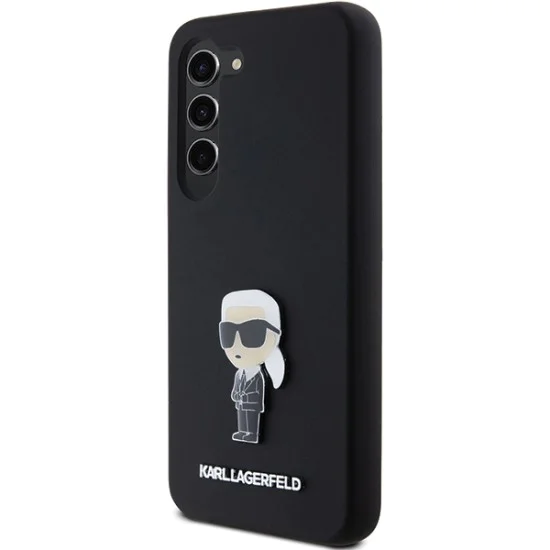 Калъф за Samsung Galaxy S23 Plus - Karl Lagerfeld Silicone (KLHCHCS23MSMHMHKKNPK) - Ikonik Metal Pin