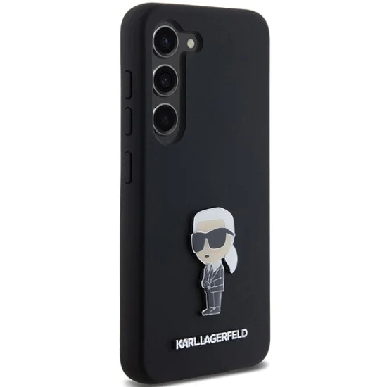 Калъф за Samsung Galaxy S23 Plus - Karl Lagerfeld Silicone (KLHCHCS23MSMHMHKKNPK) - Ikonik Metal Pin
