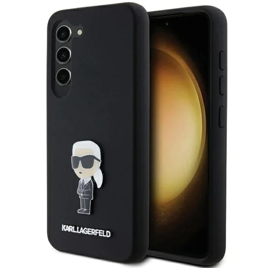 Калъф за Samsung Galaxy S23 Plus - Karl Lagerfeld Silicone (KLHCHCS23MSMHMHKKNPK) - Ikonik Metal Pin