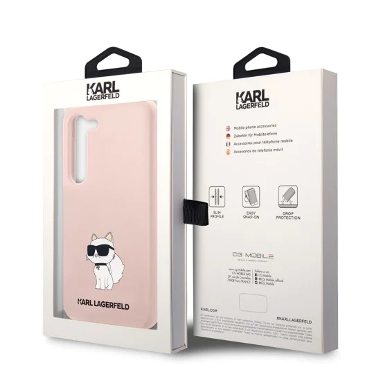 Калъф за Samsung Galaxy S23 Plus - Karl Lagerfeld Silicone (KLHCHCS23MSNCHBCP) - Pink Choupette
