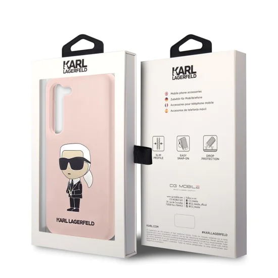 Калъф за Samsung Galaxy S23 Plus - Karl Lagerfeld Silicone (KLHCHCS23MSNIKBCP) - Pink Ikonik