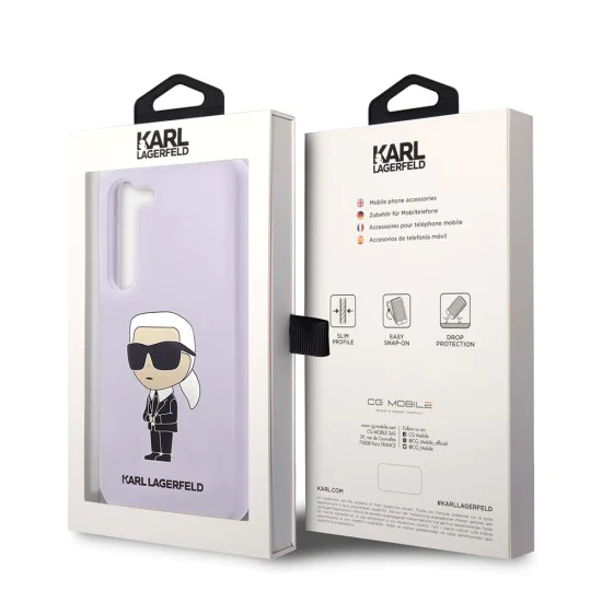 Калъф за Samsung Galaxy S23 Plus - Karl Lagerfeld Silicone (KLHCHCS23MSNIKKBCU) - Purple Ikonik