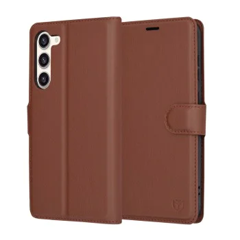 Калъф за Samsung Galaxy S23 Plus - Кожено Протектор - Кафяв