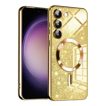 Калъф за Samsung Galaxy S23 Plus - Луксозен Glitter MagSafe - Златен