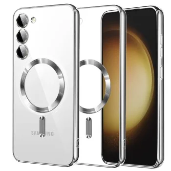 Калъф за Samsung Galaxy S23 Plus - Luxury Crystal MagSafe - Сребрист