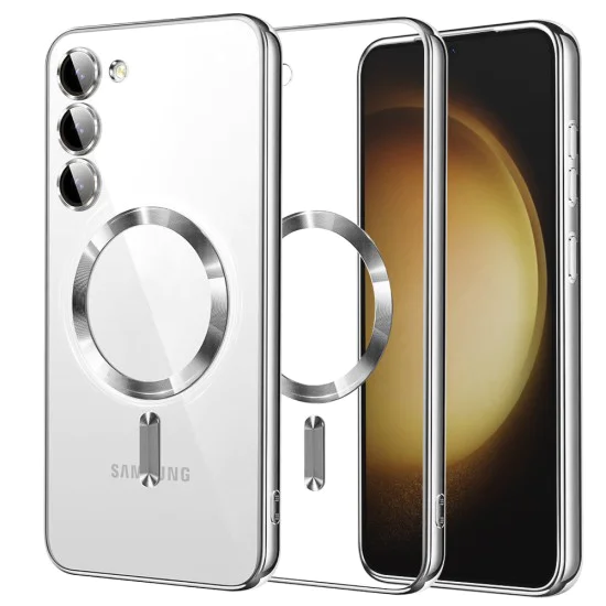 Калъф за Samsung Galaxy S23 Plus - Luxury Crystal MagSafe - Сребрист