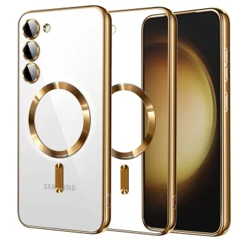 Калъф за Samsung Galaxy S23 Plus - Luxury Crystal MagSafe - Златен