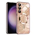 Калъф за Samsung Galaxy S23 Plus - Luxury Glitter MagSafe - Rose Gold