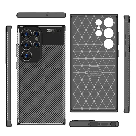 Калъф за Samsung Galaxy S23 Ultra - CarbonFiber - Черен