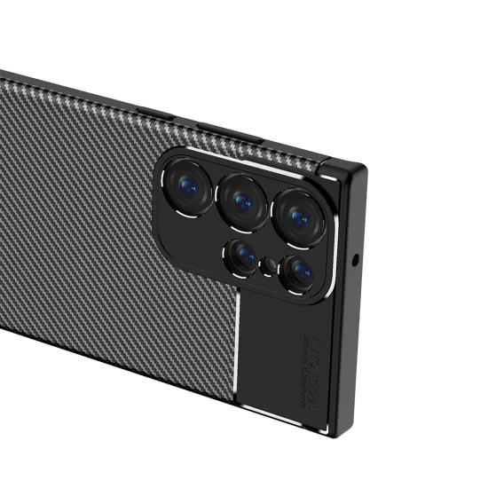 Калъф за Samsung Galaxy S23 Ultra - CarbonFiber - Черен