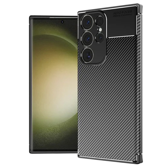 Калъф за Samsung Galaxy S23 Ultra - CarbonFiber - Черен