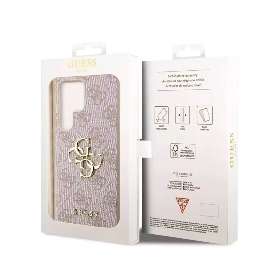 Калъф за Samsung Galaxy S23 Ultra - Guess Hardcase 4G Big Metal Logo (GUHCS23L4GMGPI) - Розов