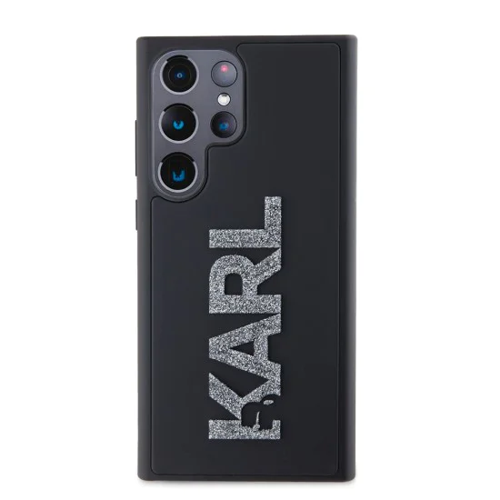 Калъф за Samsung Galaxy S23 Ultra - Karl Lagerfeld 3D Design (KLHCHCS23L3DMBKCK) - Гумено блестящо лого