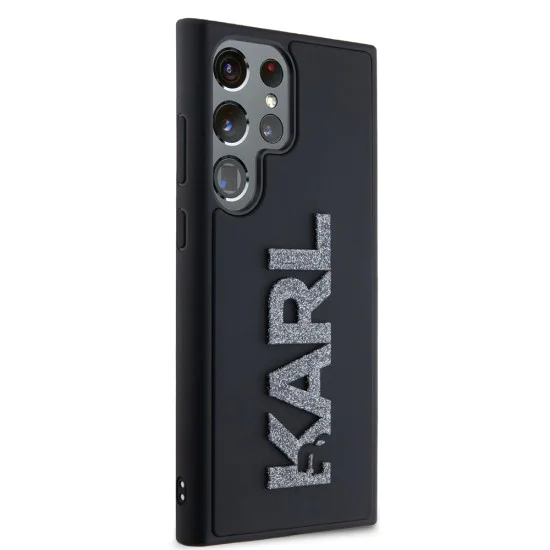 Калъф за Samsung Galaxy S23 Ultra - Karl Lagerfeld 3D Design (KLHCHCS23L3DMBKCK) - Гумено блестящо лого
