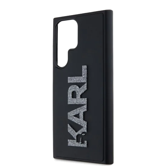 Калъф за Samsung Galaxy S23 Ultra - Karl Lagerfeld 3D Design (KLHCHCS23L3DMBKCK) - Гумено блестящо лого