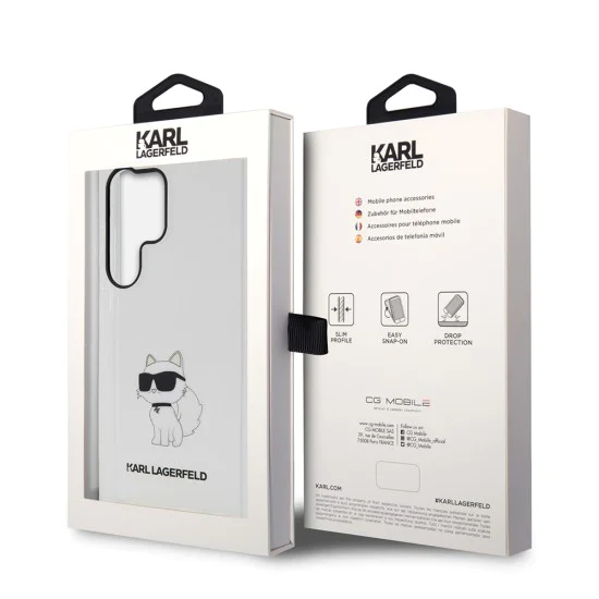 Калъф за Samsung Galaxy S23 Ultra - Karl Lagerfeld Hardcase Transparent (KLHCHCS23LHNCHCHTCT) - Ikonik Choupette