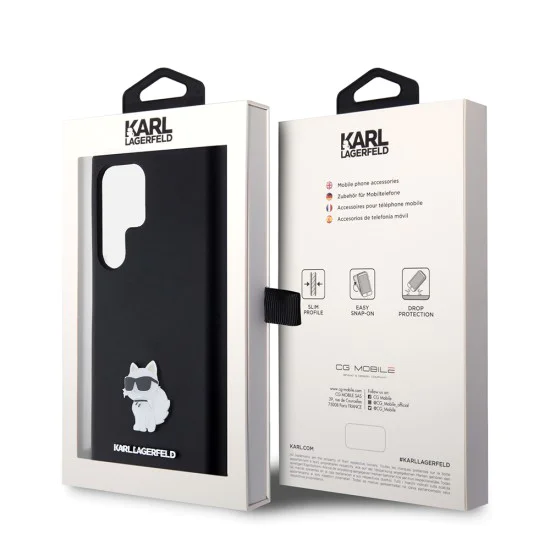 Калъф за Samsung Galaxy S23 Ultra - Karl Lagerfeld Silicone (KLHCHCS23LSLSMHCCHCNPK) - Choupette