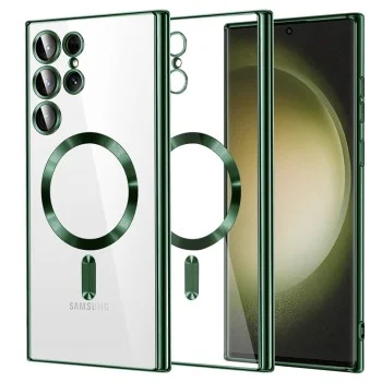 Калъф за Samsung Galaxy S23 Ultra - Luxury Crystal MagSafe - Deep Green