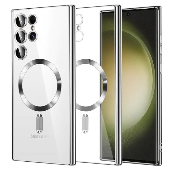 Калъф за Samsung Galaxy S23 Ultra - Luxury Crystal MagSafe - Сребрист