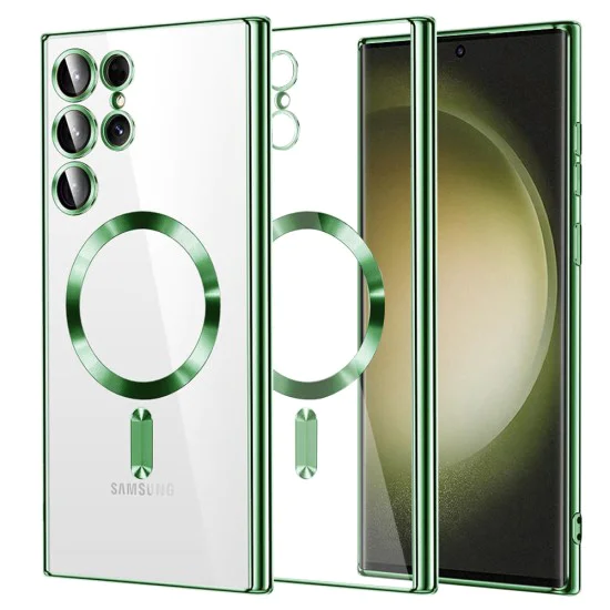 Калъф за Samsung Galaxy S23 Ultra - Luxury Crystal MagSafe - Светло зелен