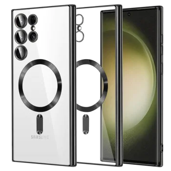 Калъф за Samsung Galaxy S23 Ultra - Luxury Crystal MagSafe - черен