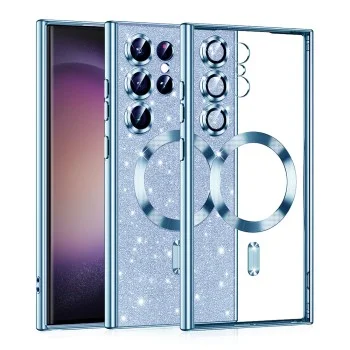 Калъф за Samsung Galaxy S23 Ultra - Luxury Glitter MagSafe - Light Blue