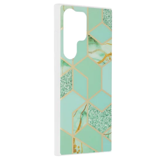 Калъф за Samsung Galaxy S23 Ultra - Серия Marble - Green Hex