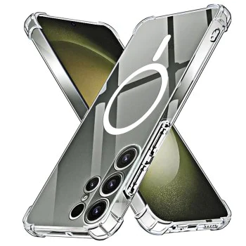 Калъф за Samsung Galaxy S23 Ultra - Techsuit - Удароустойчив Clear Silicone MagSafe - Прозрачен