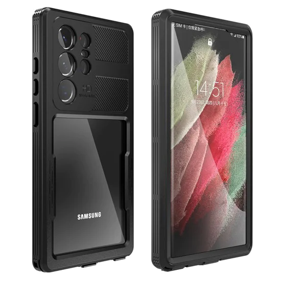 Калъф Samsung Galaxy S23 Ultra - водоустойчив корпус ShellBox IP68 - черен