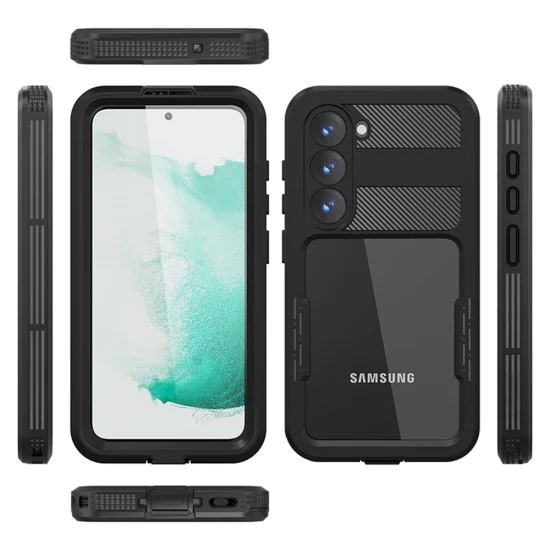 Калъф за Samsung Galaxy S23 - водоустойчив корпус ShellBox IP68 - черен