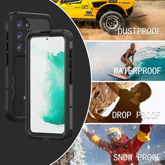 Калъф за Samsung Galaxy S23 - водоустойчив корпус ShellBox IP68 - черен