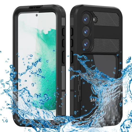 Калъф за Samsung Galaxy S23 - водоустойчив корпус ShellBox IP68 - черен