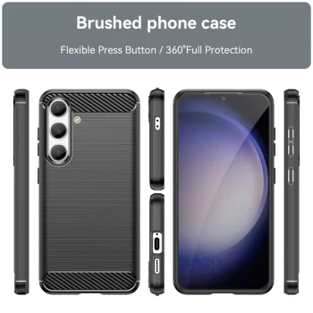 Калъф за Samsung Galaxy S24 - Carbon Silicone - Черен