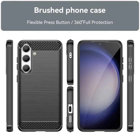 Калъф за Samsung Galaxy S24 - Carbon Silicone - Черен