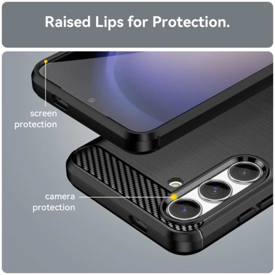 Калъф за Samsung Galaxy S24 FE - Carbon Silicone - Blue