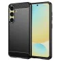 Калъф за Samsung Galaxy S24 FE - Carbon Silicone - Черен