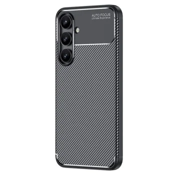 Калъф за Samsung Galaxy S24 FE - CarbonFiber - Черен