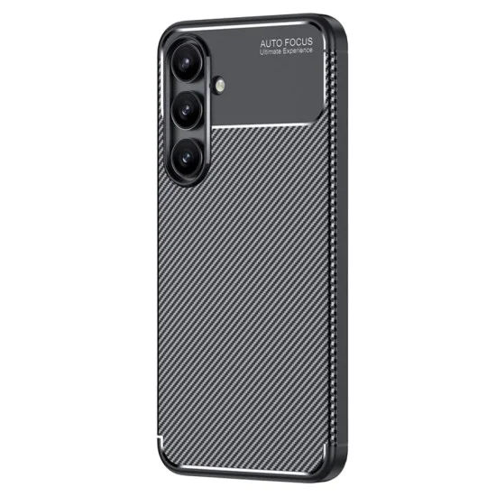Калъф за Samsung Galaxy S24 FE - CarbonFiber - Черен